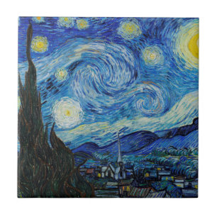 CERAMIC TILE : "STARRY NIGHT" VINCENT VAN GOGH ART