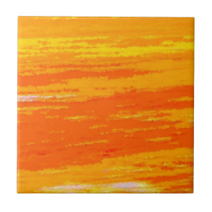 Ceramic tile - streaky oranges and whites