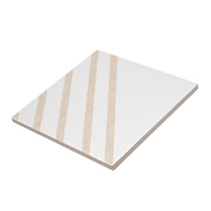 Ceramic Tile Stripe Beige & White Stripe