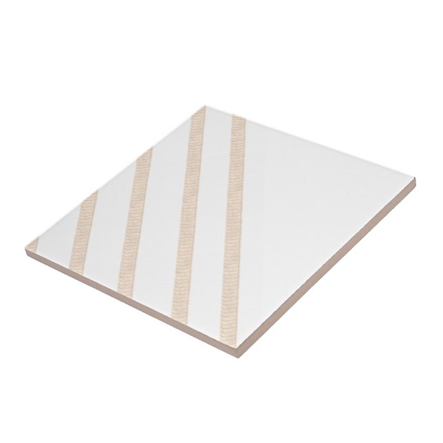 Ceramic Tile Stripe Beige & White Stripe (Side)