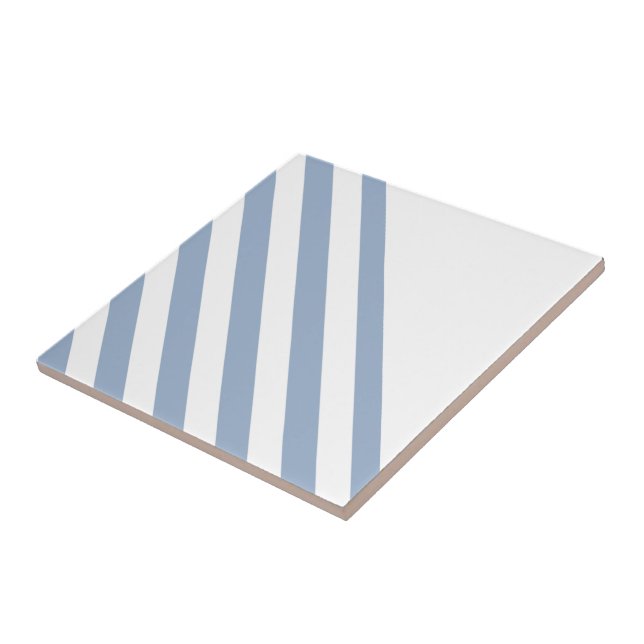 Ceramic Tile Stripe Blue & White Stripe (Side)