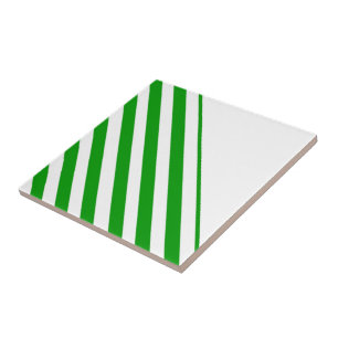 Ceramic Tile Stripe Green & White Stripe
