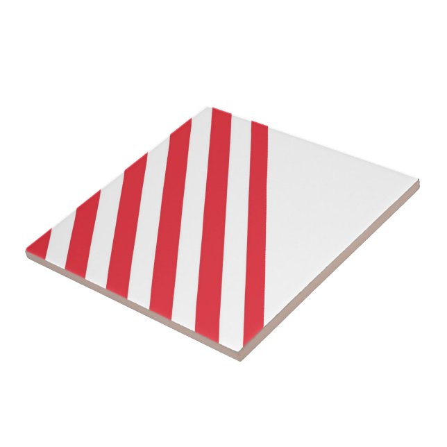 Ceramic Tile Stripe Red & White Stripe (Side)