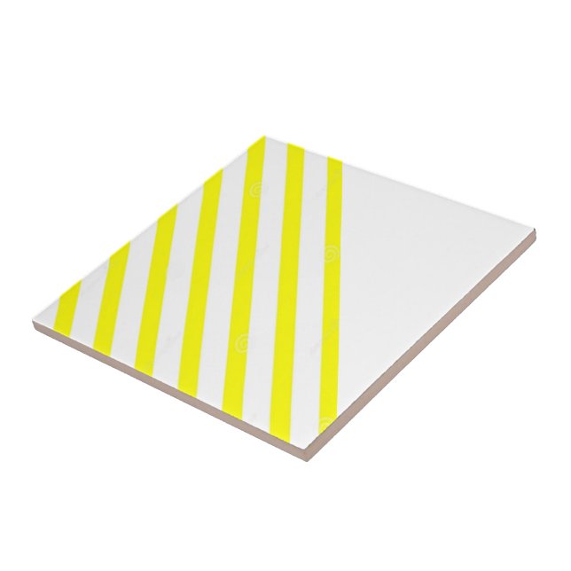Ceramic Tile Stripe Yellow & White Stripe (Side)