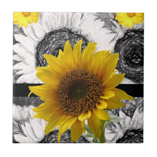 Ceramic Tile Sunflower