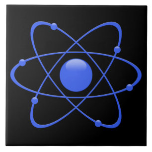 Ceramic Tile THE ATOM 1950s Retro Vintage M BLUE