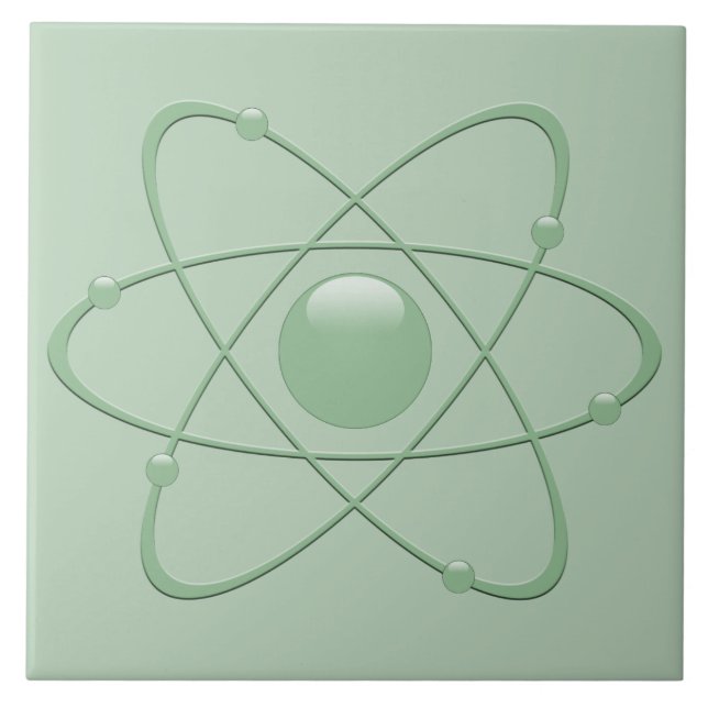 Ceramic Tile THE ATOM 1950s Retro Vintage SEAFOAM (Front)