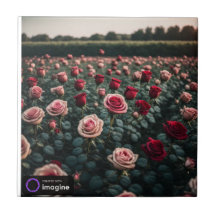 Ceramic tile tile pink flowers