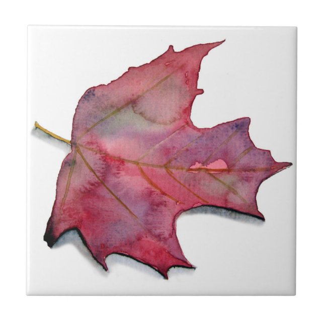 Ceramic tile tile with autumnal watercolor (Front)