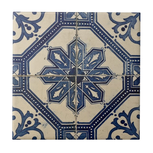 Ceramic Tile - Traditional Portuguese Azulejo (Front)
