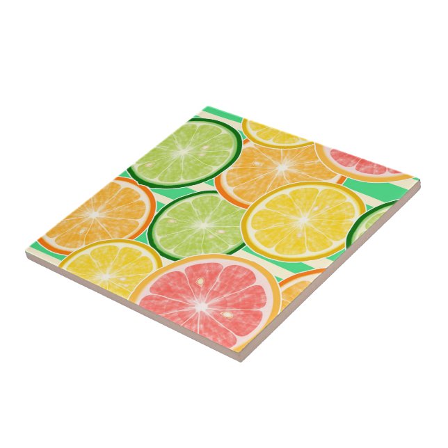 Ceramic Tile/Trivet-Citrus Ceramic Tile (Side)