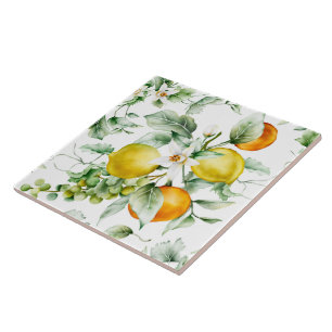 Ceramic Tile/Trivet-Citrus Ceramic Tile