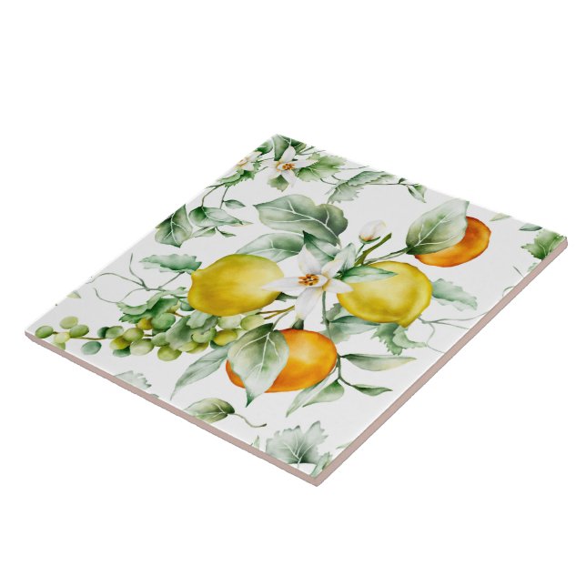 Ceramic Tile/Trivet-Citrus Ceramic Tile (Side)