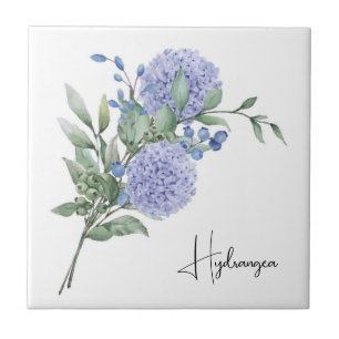 Ceramic Tile/Trivet-Floral Hydrangea Tile