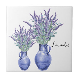 Ceramic Tile/Trivet-Floral Lavender Tile
