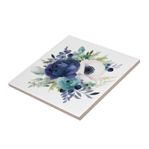 Ceramic Tile/Trivet-Floral Tile