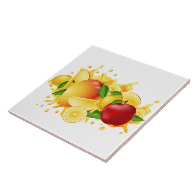 Ceramic Tile/Trivet-Fruits Ceramic Tile (Side)