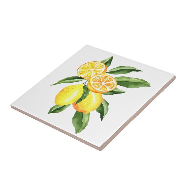 Ceramic Tile/Trivet-Lemons Ceramic Tile (Side)