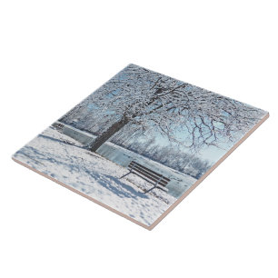 ceramic tile/trivet/WINTER MAGIC/SNOW-COVERED PARK Tile