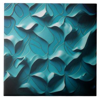 Ceramic Tile " Turquoise Waves III" 