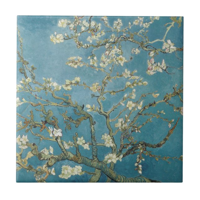 CERAMIC TILE : VINCENT Van Gogh : ALMOND BLOSSOM. (Front)
