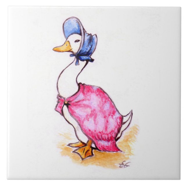 Ceramic Tile - Watercolours Jemima Puddle-duck (Front)