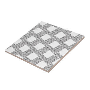 Ceramic Tile White and Black Plaid