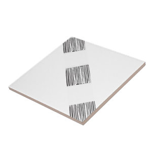 Ceramic Tile White and Black Plaid