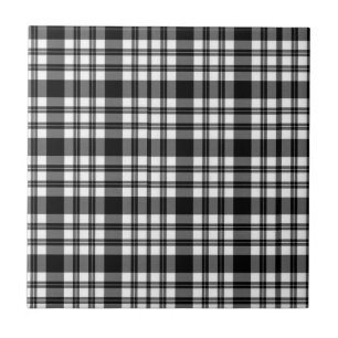 Ceramic Tile White and Black Plaid
