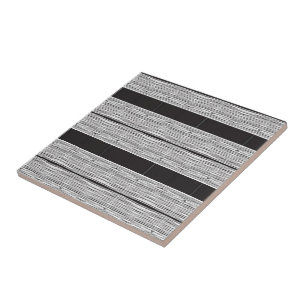 Ceramic Tile White and Black Plaid
