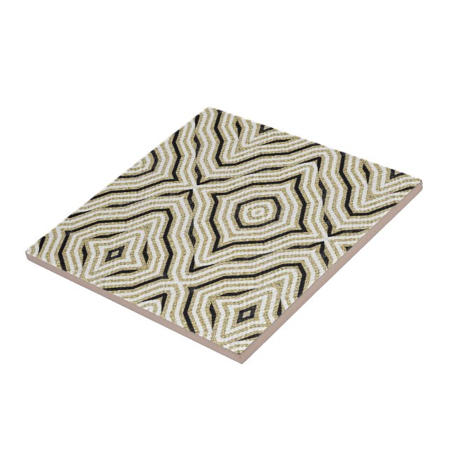 Ceramic Tile White Black Gold (Side)