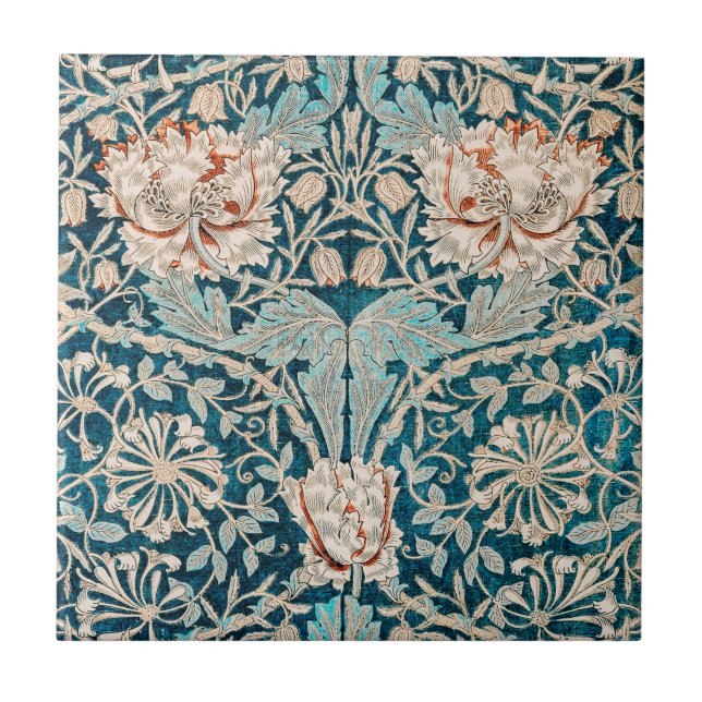 CERAMIC TILE : WILLIAM MORRIS : HONEYSUCKLE (Front)