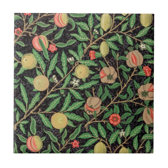 CERAMIC TILE ; WILLIAM MORRIS : POMEGRANATE (Front)