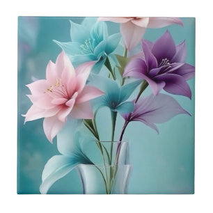 ceramic tile with lily design