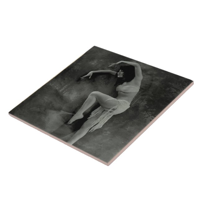 Ceramic tile with Vintage Dancer Photo (Side)