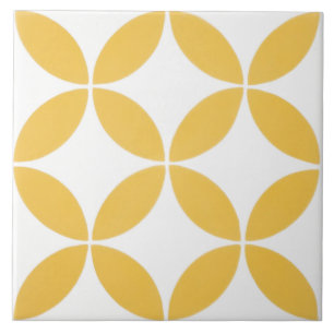 Ceramic Tile - Yellow and White Modern Pattern