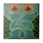 Ceramic Tile - Yellow Floral Art Nouveau<br><div class="desc">Gorgeous ceramic tile from the arts and crafts period.</div>