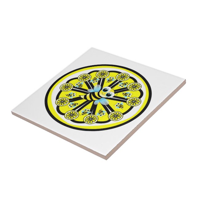 Ceramic Tile Yellow Lemon Bumblebee (Side)