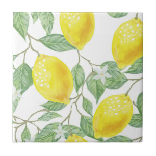 Ceramic Tile Yellow & White Lemon 