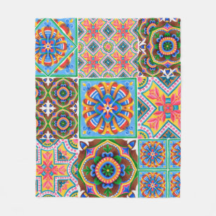 Ceramic tiles, majolica, ornamentabstract,arabic,a fleece blanket