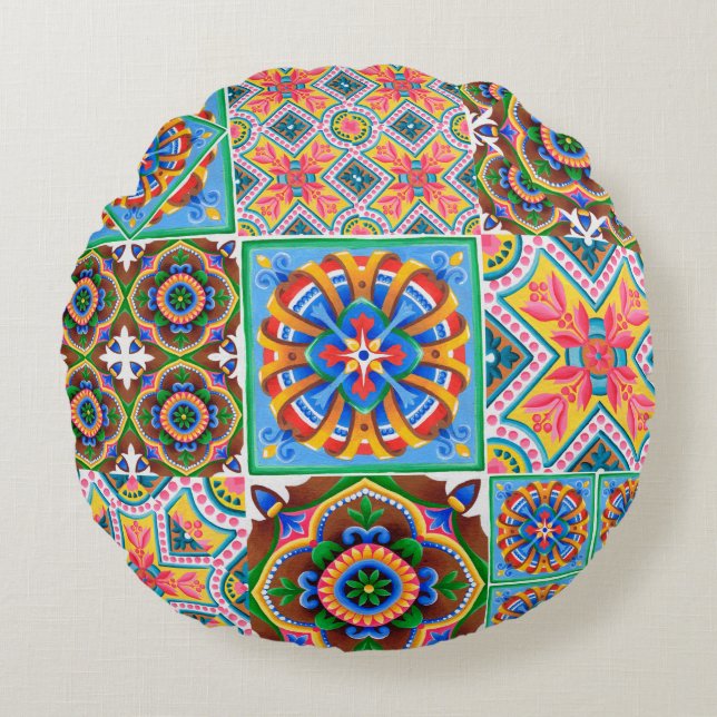 Ceramic tiles, majolica, ornamentabstract,arabic,a round cushion (Front)