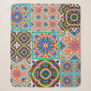 Ceramic tiles, majolica, ornamentabstract,arabic,a sherpa blanket