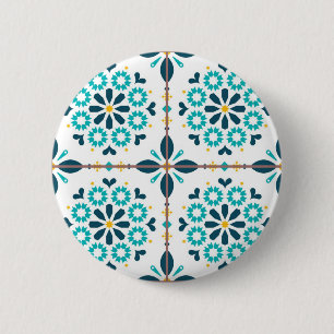 Ceramic tiles pattern 6 cm round badge