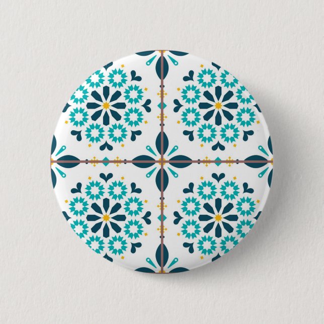 Ceramic tiles pattern 6 cm round badge (Front)