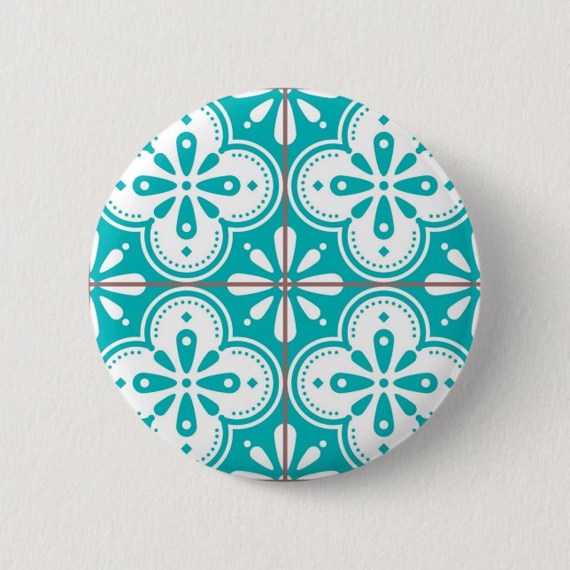 Ceramic tiles pattern 6 cm round badge (Front)