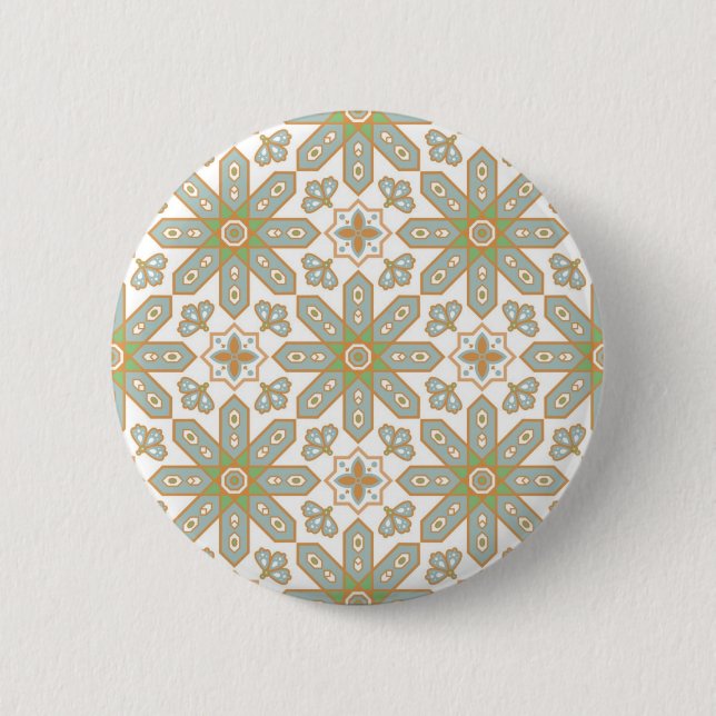 Ceramic tiles pattern 6 cm round badge (Front)