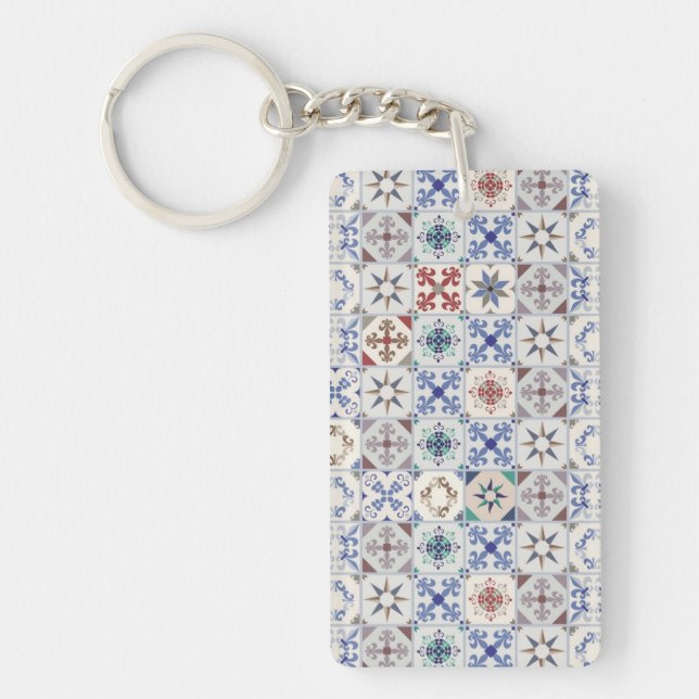 Ceramic tiles pattern key ring (Front)