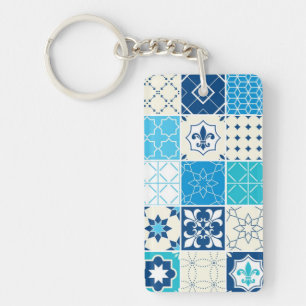 Ceramic tiles pattern key ring
