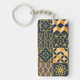 Ceramic tiles pattern key ring