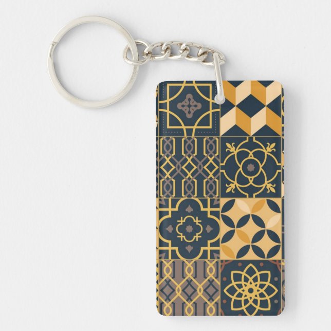 Ceramic tiles pattern key ring (Front)